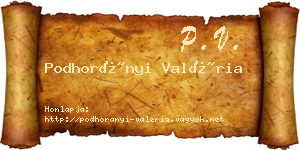 Podhorányi Valéria névjegykártya