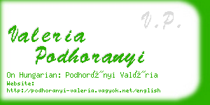 valeria podhoranyi business card
